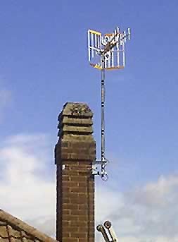 TV aerial mounted on chimney